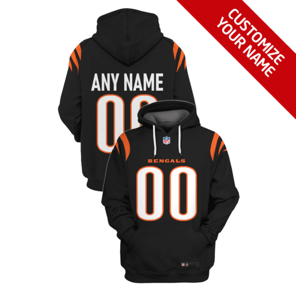 Men's Cincinnati Bengals Active Player Custom 2021 Black Pullover Hoodie